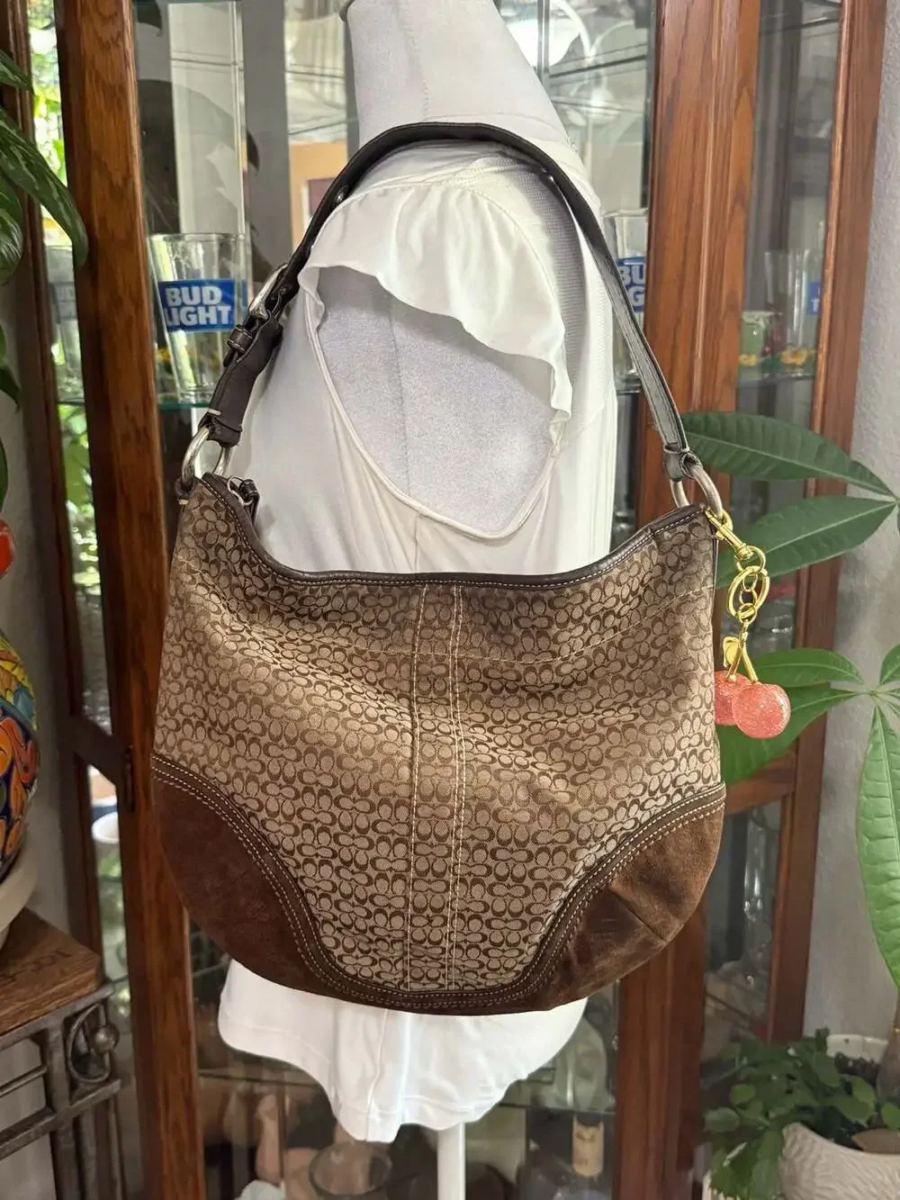 Coach Soho Signature Jacquard and Suede Hobo Shoulder Bag